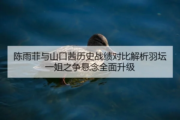陈雨菲与山口茜历史战绩对比解析羽坛一姐之争悬念全面升级